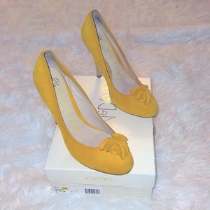 Joan & David Women Yellow Suede Pumps